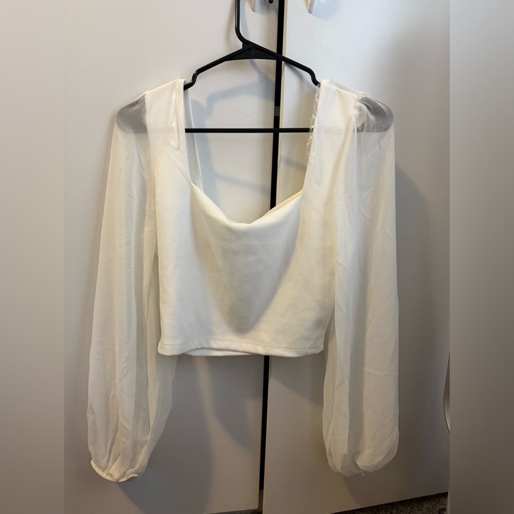 Windsor Ivory Sheer Sleeve Blouse
